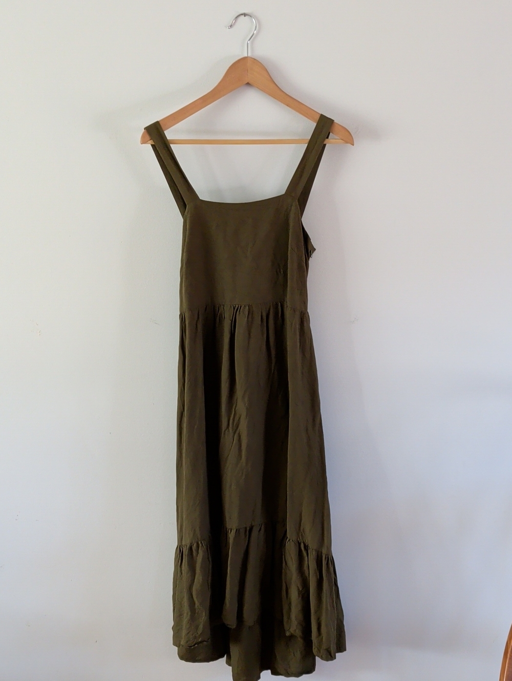 RW&CO. Olive Green Tie-Waist Maxi Dress